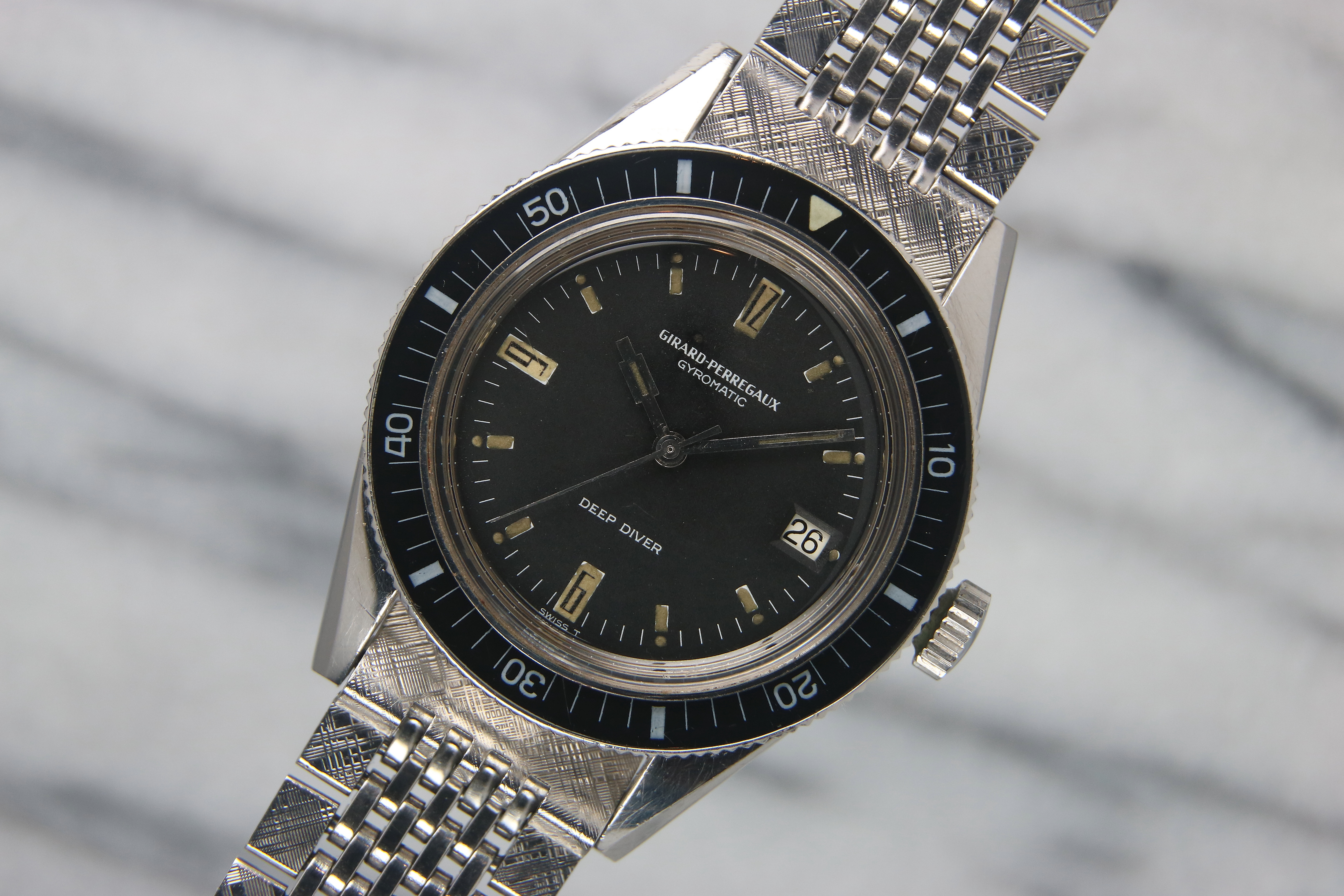 1960 S GIRARD PERREGAUX DEEP DIVER 8867 STEEL 39MM Vintage Watches For Sale Certified Authentic Stetz Co