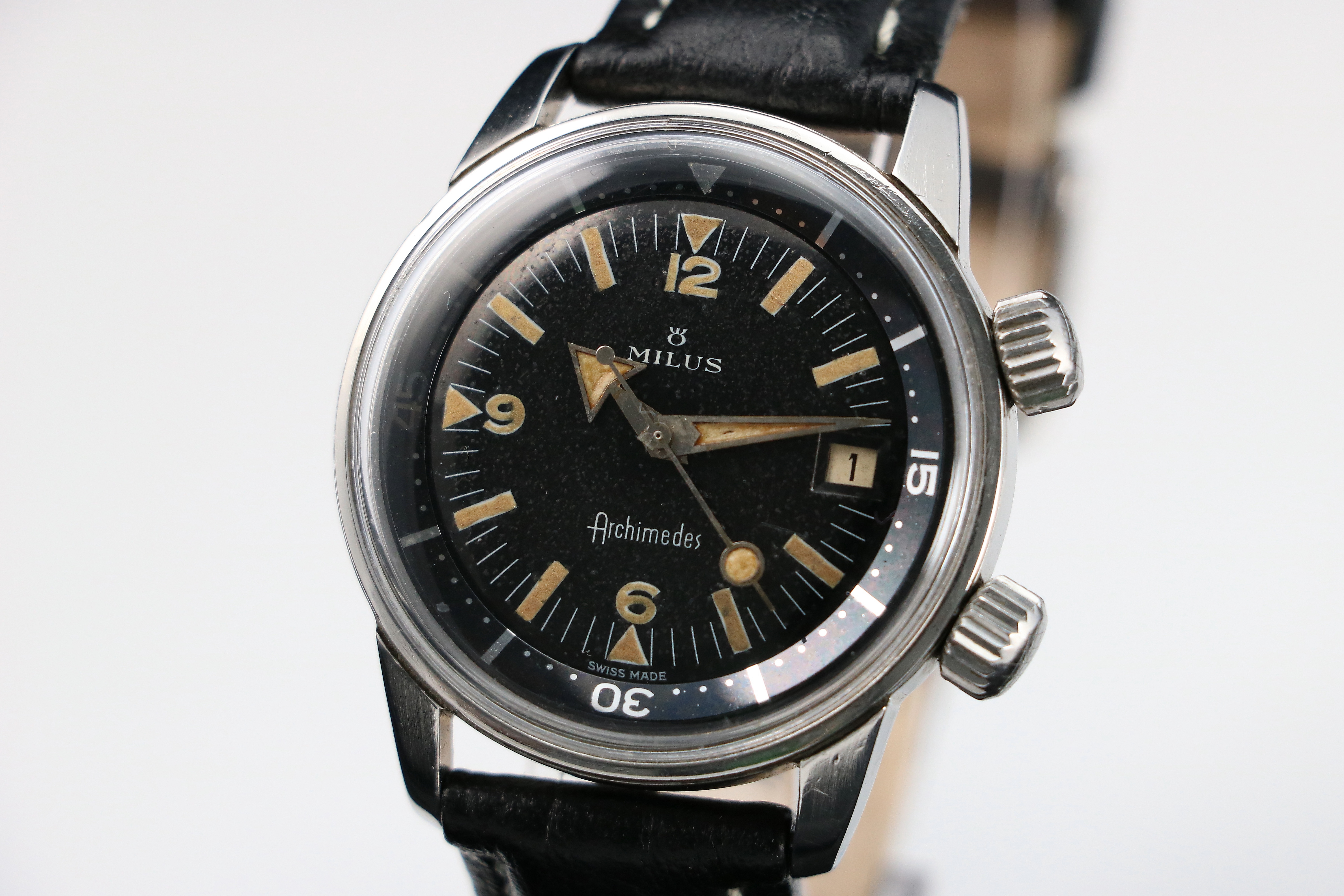 MILUS ARCHIMEDES SUPER COMPRESSOR DIVER | 1960 | ETA 2472 | STEEL ...