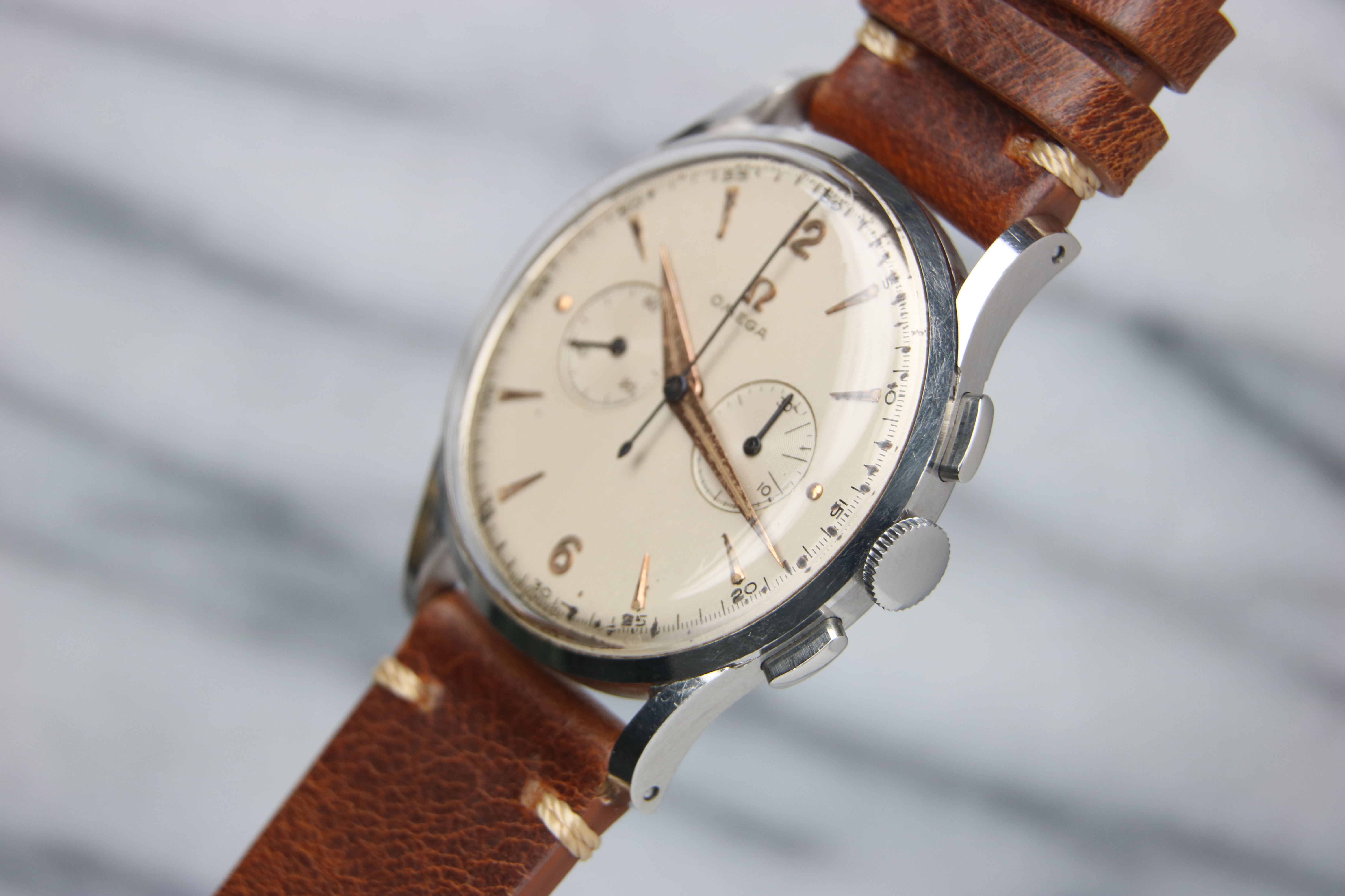 1952 OMEGA 2475 CHRONOGRAPH 37MM STEEL Vintage Watches For Sale