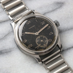 1940 LONGINES TRE TACCHE GLOSS BLACK GILT DIAL Vintage Watch